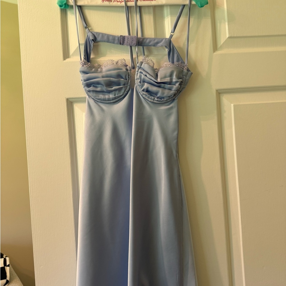 Princess Polly Light Blue Satin Dress